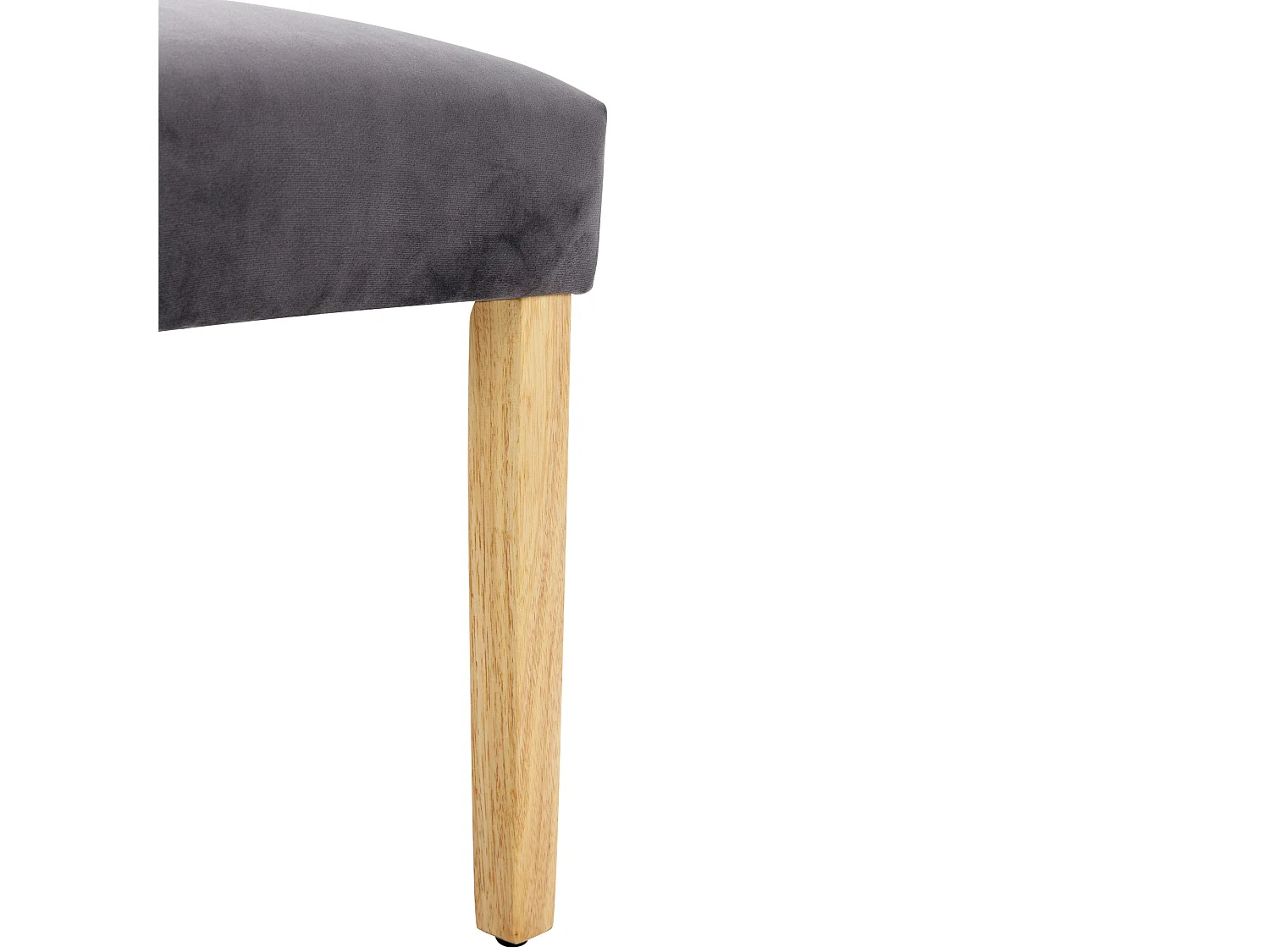 Juego de 2 sillas de terciopelo con respaldo acolchado, patas de roble - gris - para salón y comedor