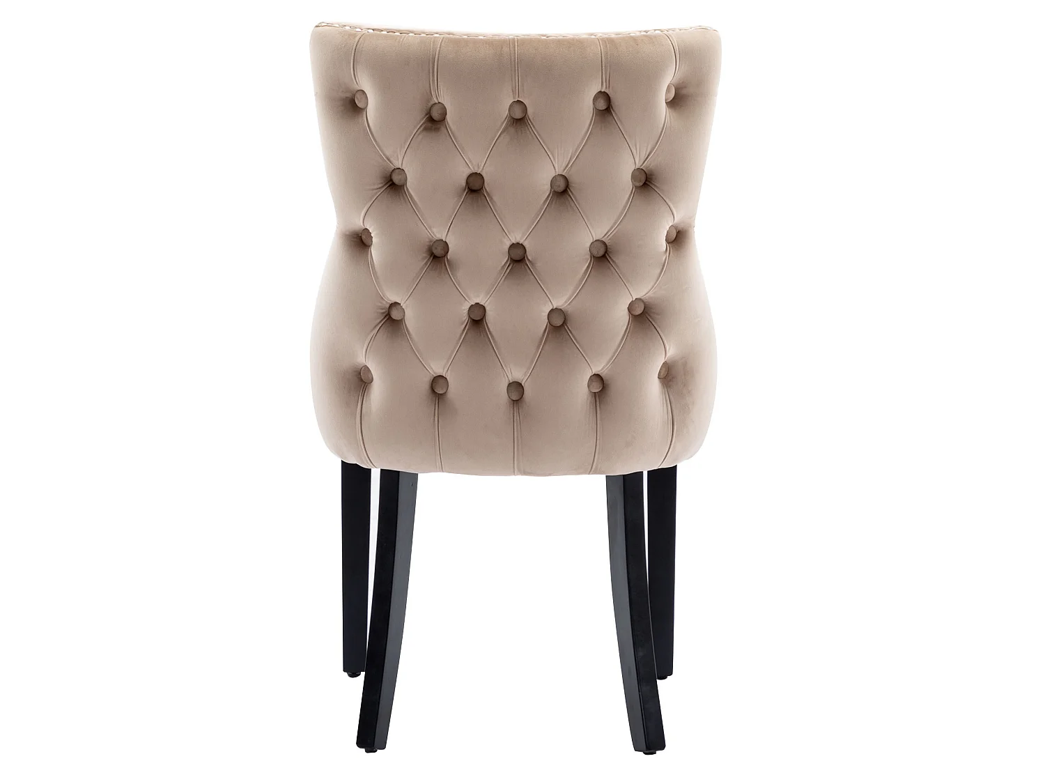 Set di 6 sedie da pranzo in velluto con schienale imbottito e legno massello – beige