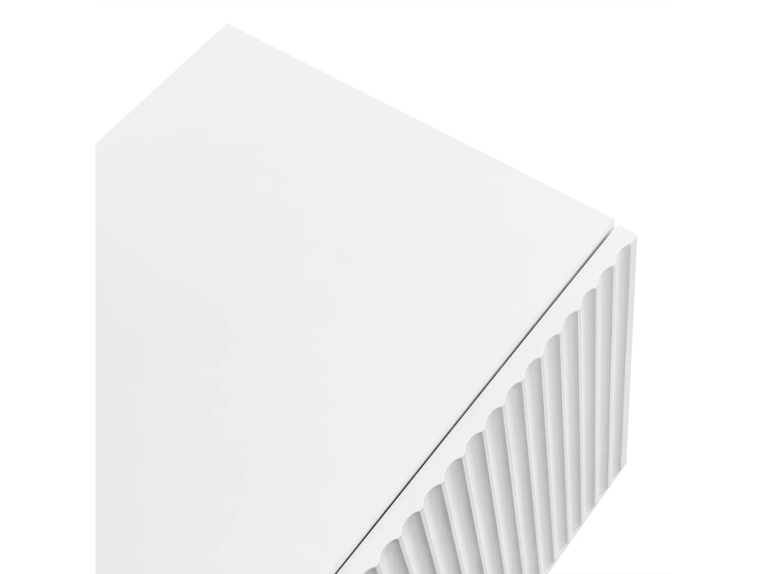 Szafka RTV biała 165x36x55 cm z 2 wnękami, 2 szufladami i złotymi nogami