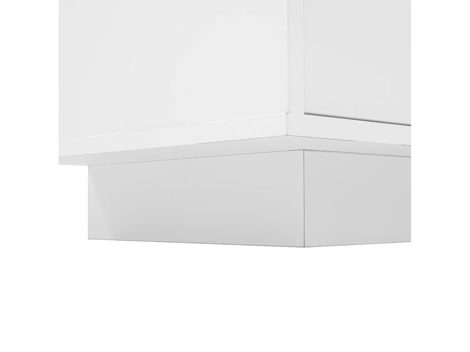 Szafka RTV biała 170x40x45 cm z 4 drzwiami, falowanym designem i półkami ze szkła hartowanego