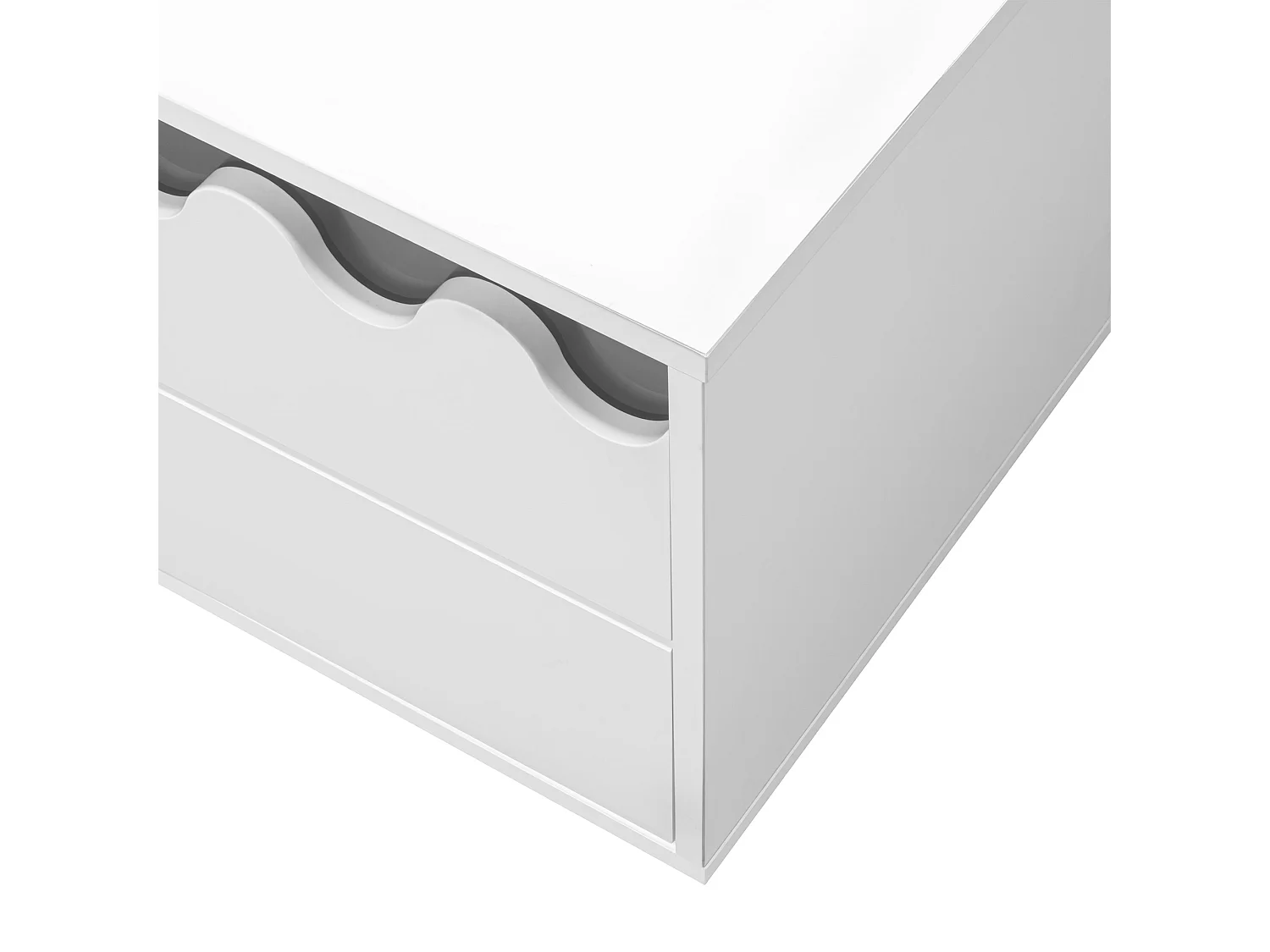 Szafka RTV biała 170x40x45 cm z 4 drzwiami, falowanym designem i półkami ze szkła hartowanego