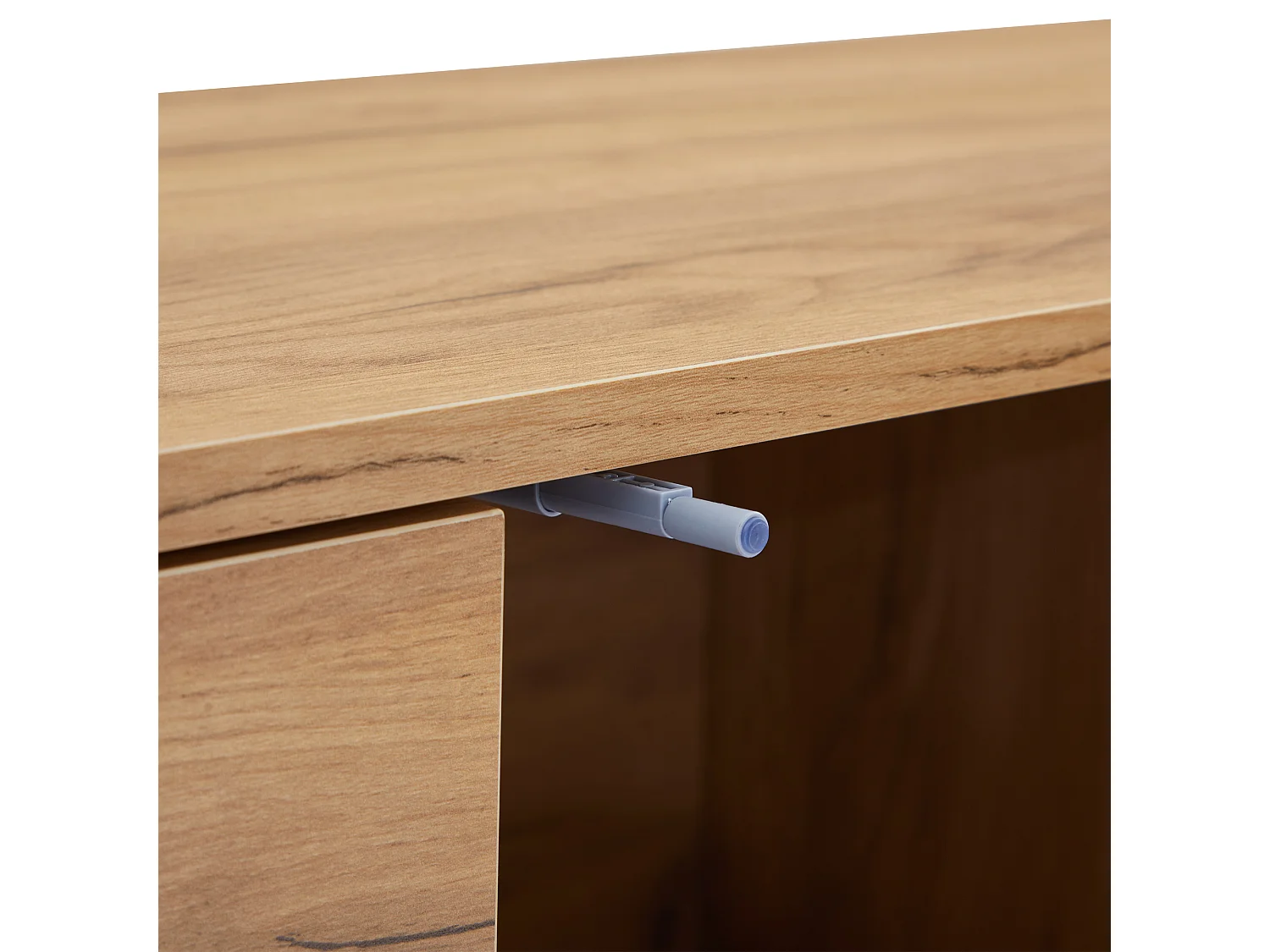 Houtkleur tv-meubel 173x38x48 cm met 2 deuren, 2 diagonale laden en 2 open vakken