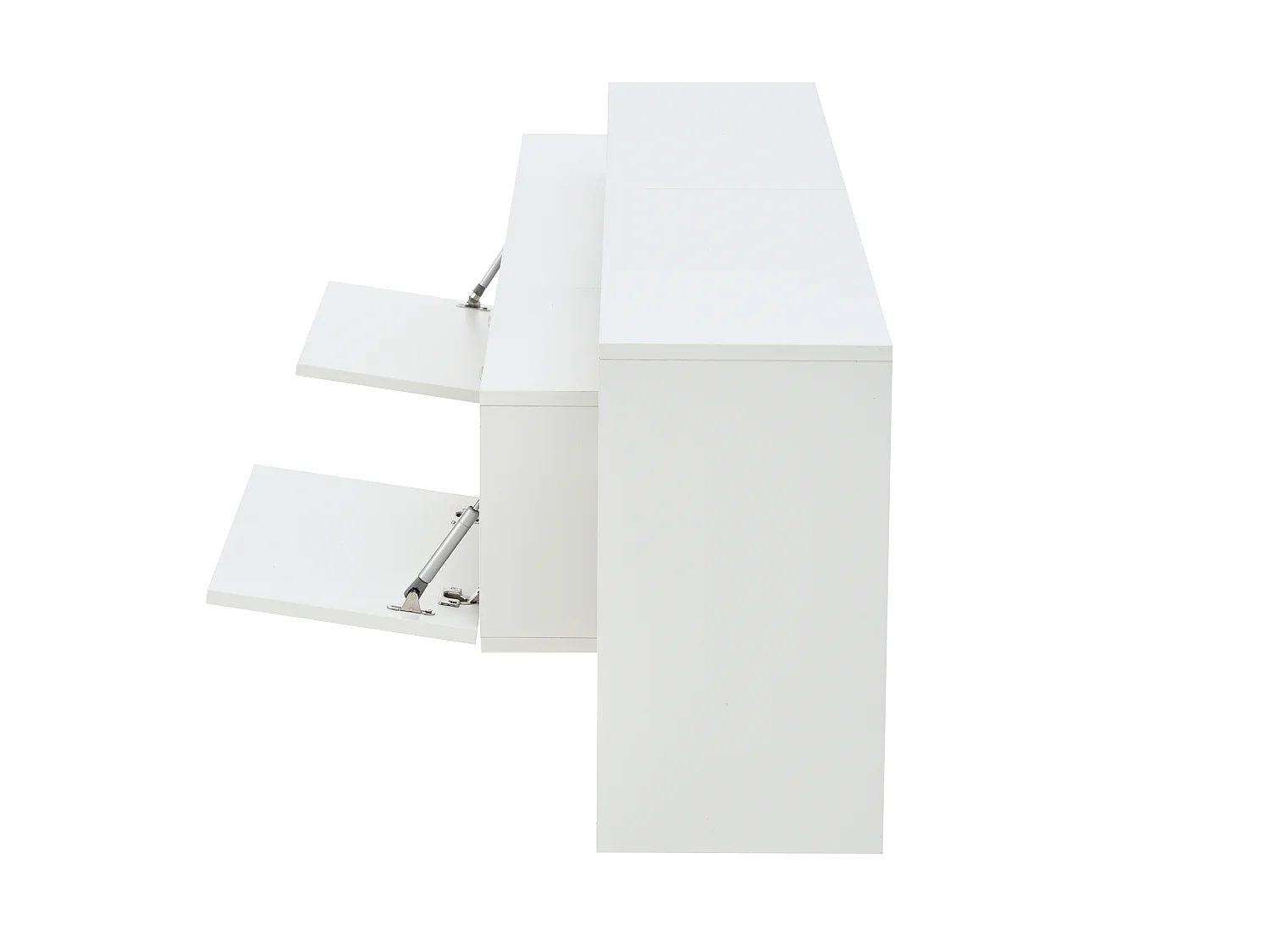 TV-Board weiß 190x40x48,5 cm mit LED, 2 Klapptüren und Hochglanzfront