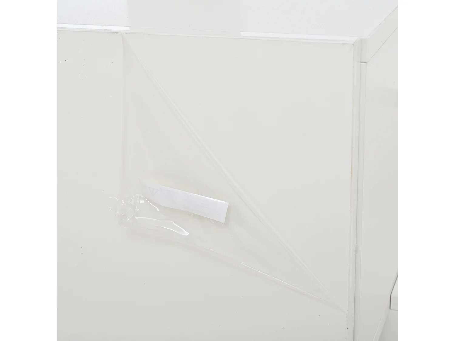 TV-Board weiß 190x40x48,5 cm mit LED, 2 Klapptüren und Hochglanzfront