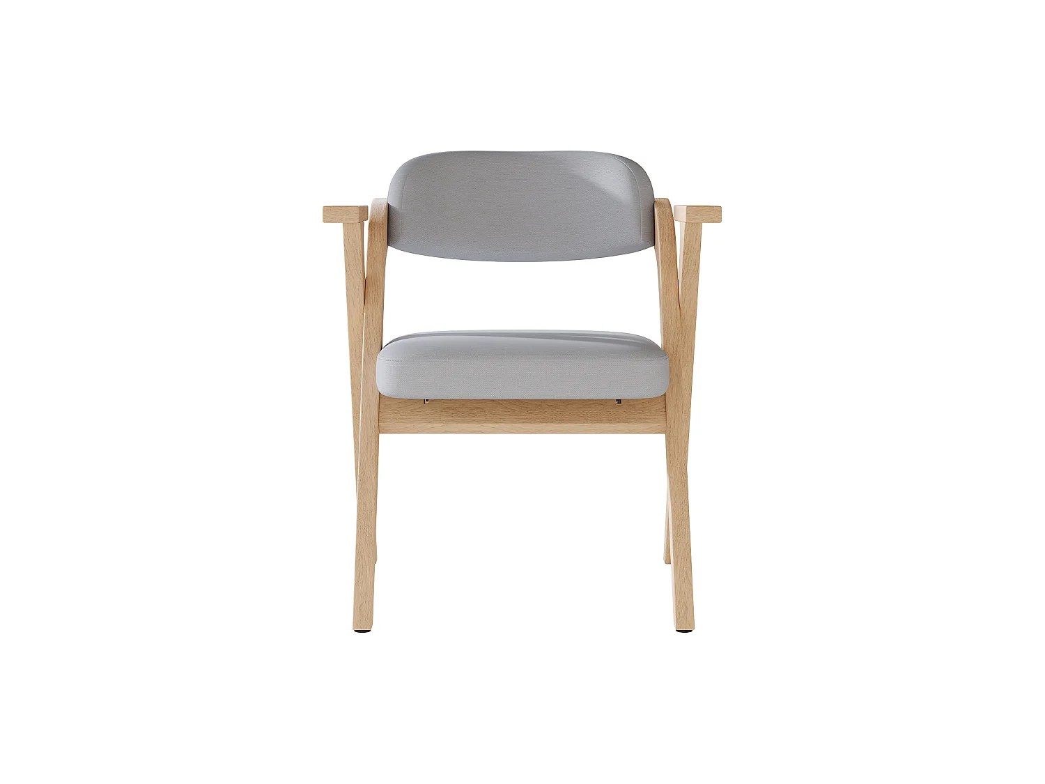 Set di 2 sedie da pranzo pieghevoli in legno massello con cuscini in lino grigio