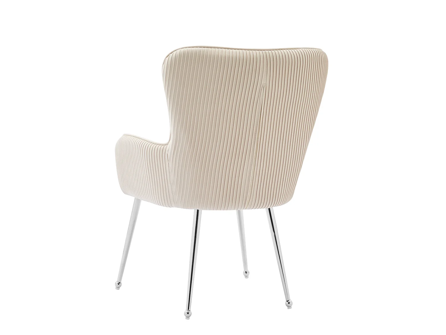 Juego de 2 sillas de comedor de terciopelo con reposabrazos y patas metálicas – beige