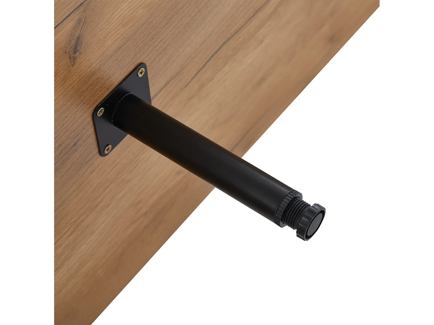 Zwart en bruin tv-meubel 180x40x50 cm met 3 deuren, 4 open vakken en kabeldoorvoer