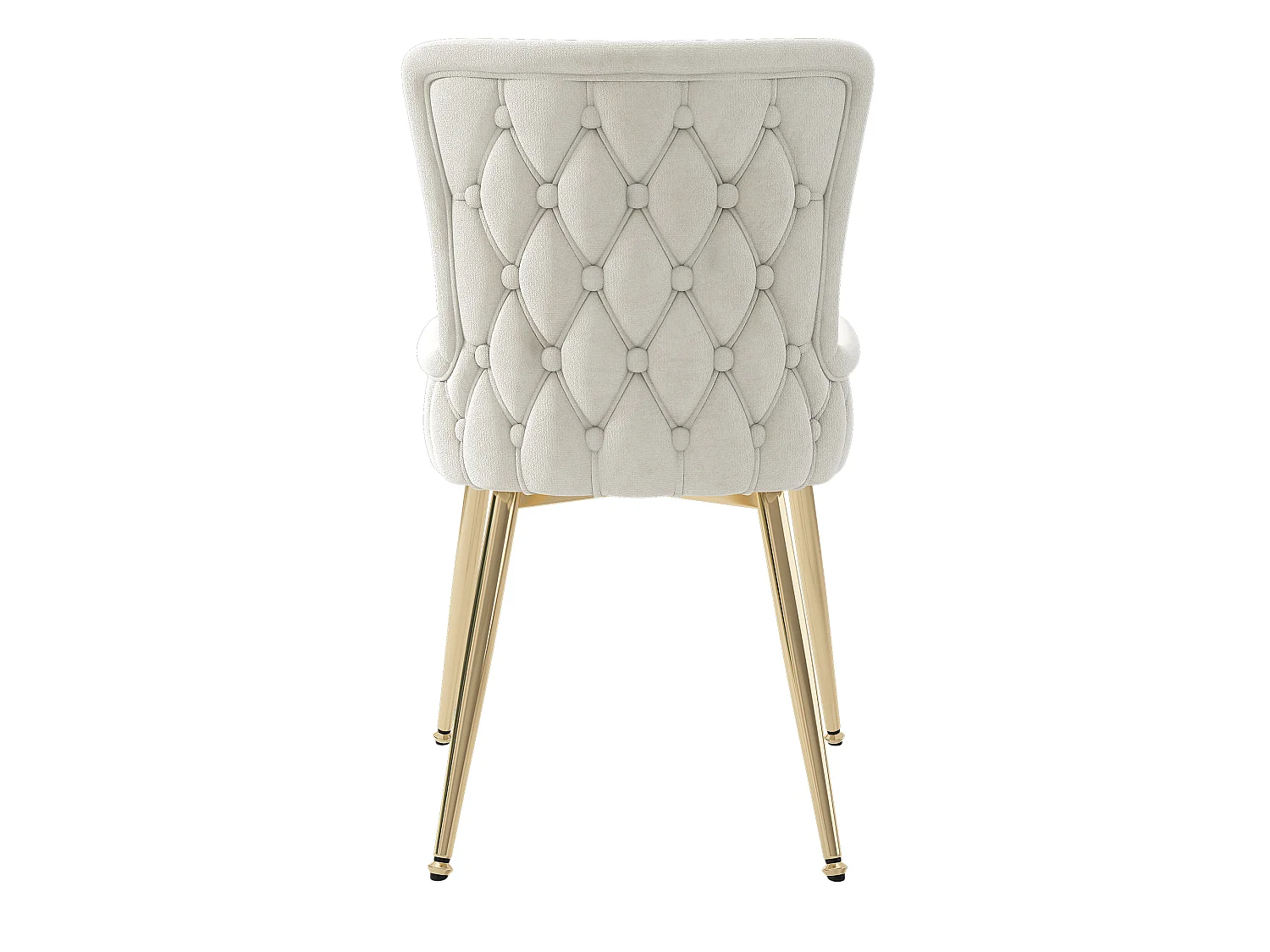 Juego de 6 sillas de terciopelo con patas metálicas – beige – para salón y comedor