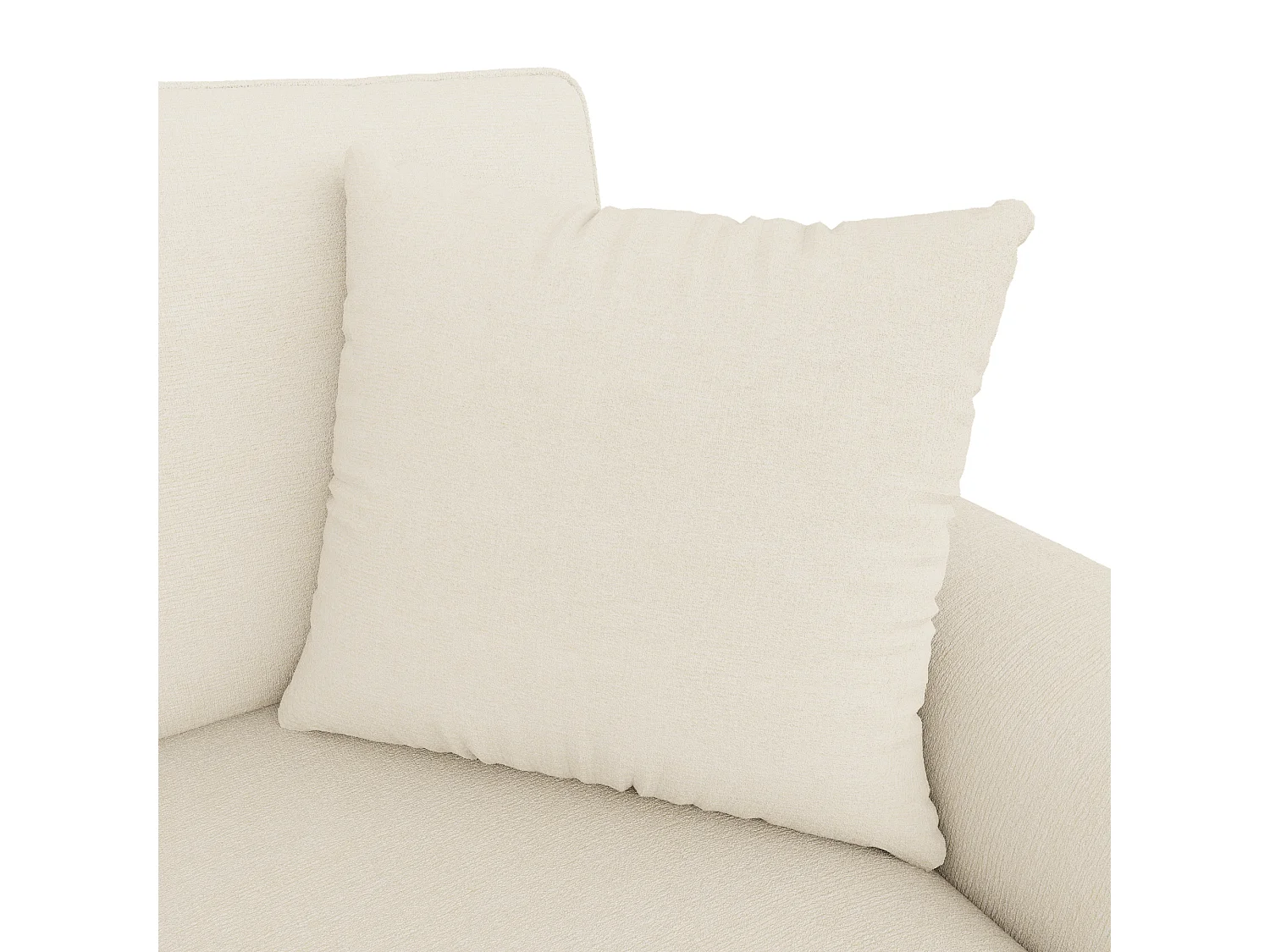 U-vormige bank voor 4 personen, met twee zitbanken, twee kussens, een opklapbare opbergruimte, van chenille, beige