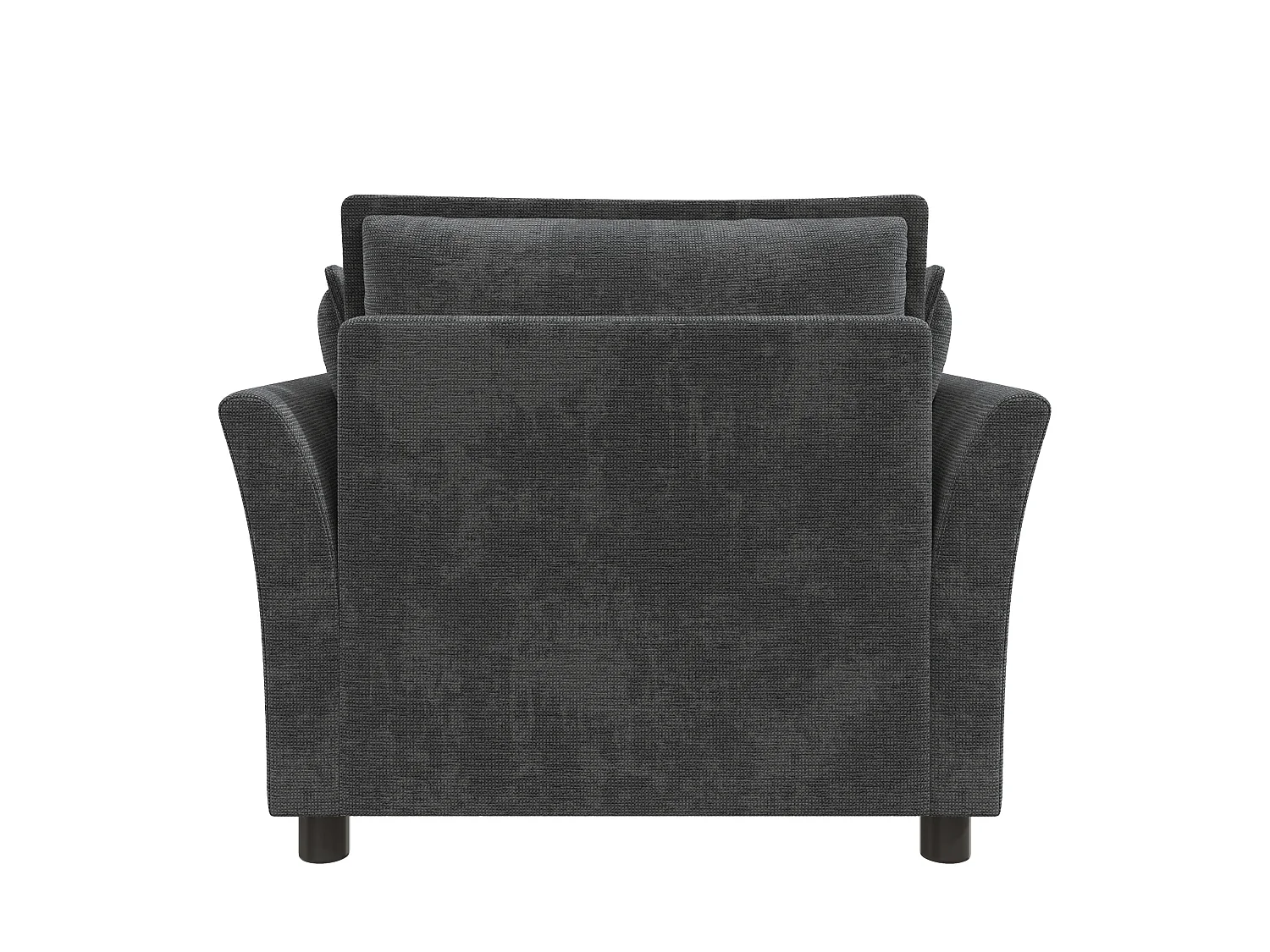 Canapé une place moderne, doté d'un dossier et d'accoudoirs rembourrés, en tissu chenille, gris