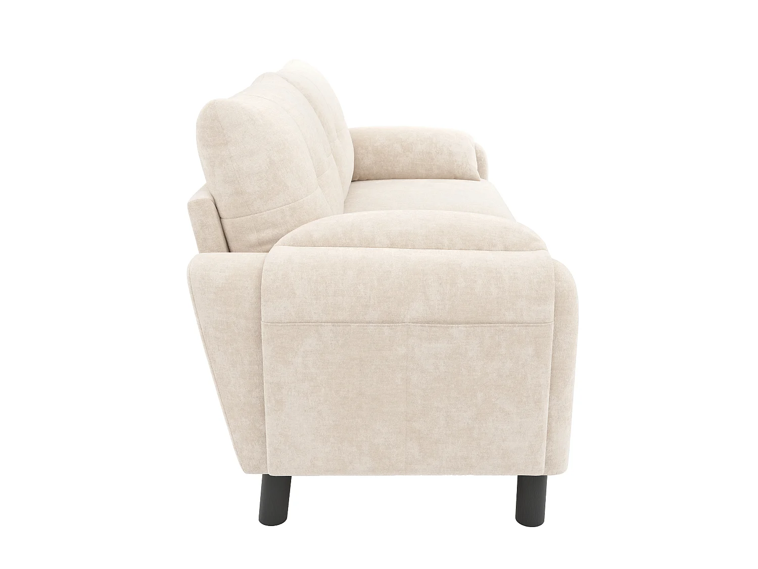 Sofá de dos plazas, de tejido de chenilla, con cojines mullidos, ideal para el salón, el dormitorio o pisos pequeños, beige