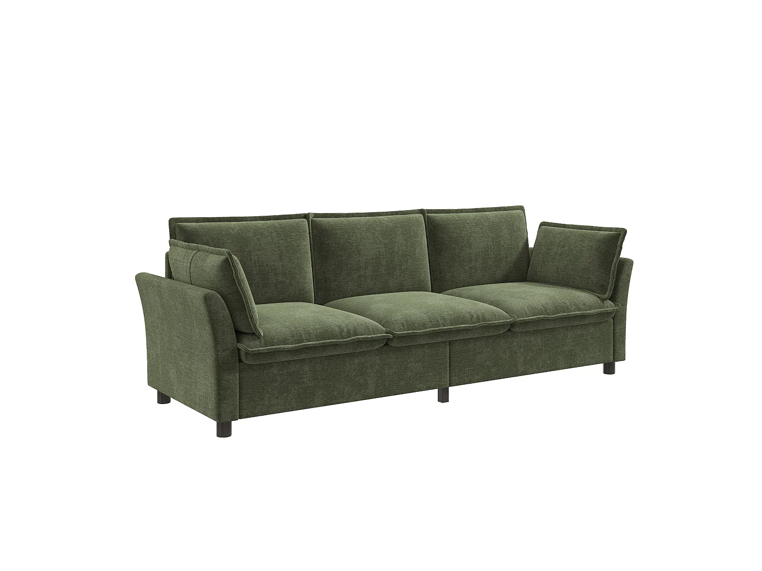 Canapé 3 places en tissu chenille vert