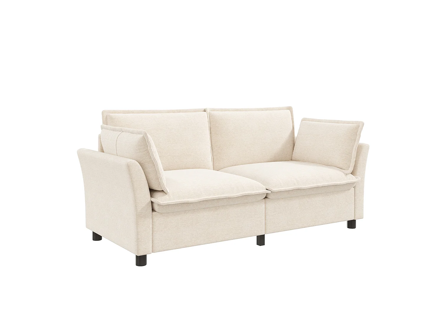 3-2 Modulaire bank, vrij samen te stellen, chenille-stof, 3-zits + 2-zits, inclusief kussens, zachte vulling, beige