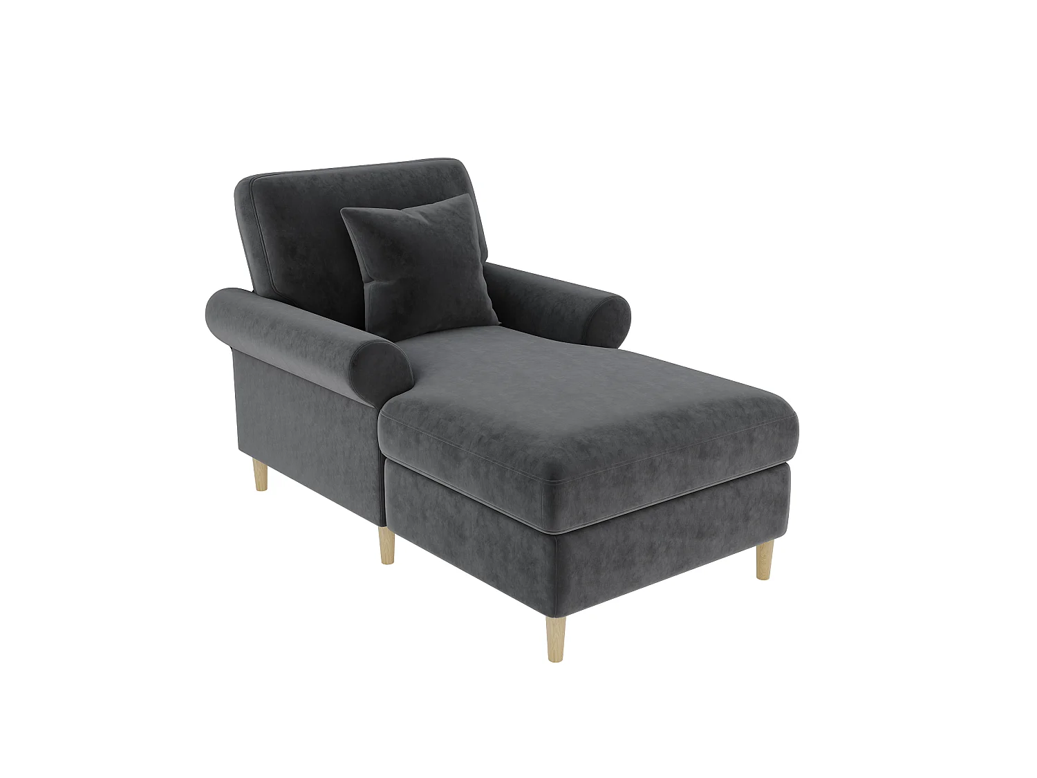 Gevoerde relaxfauteuil, opvouwbare ligstoel, bekleding van fluweel, geschikt voor de woonkamer en de slaapkamer, grijs