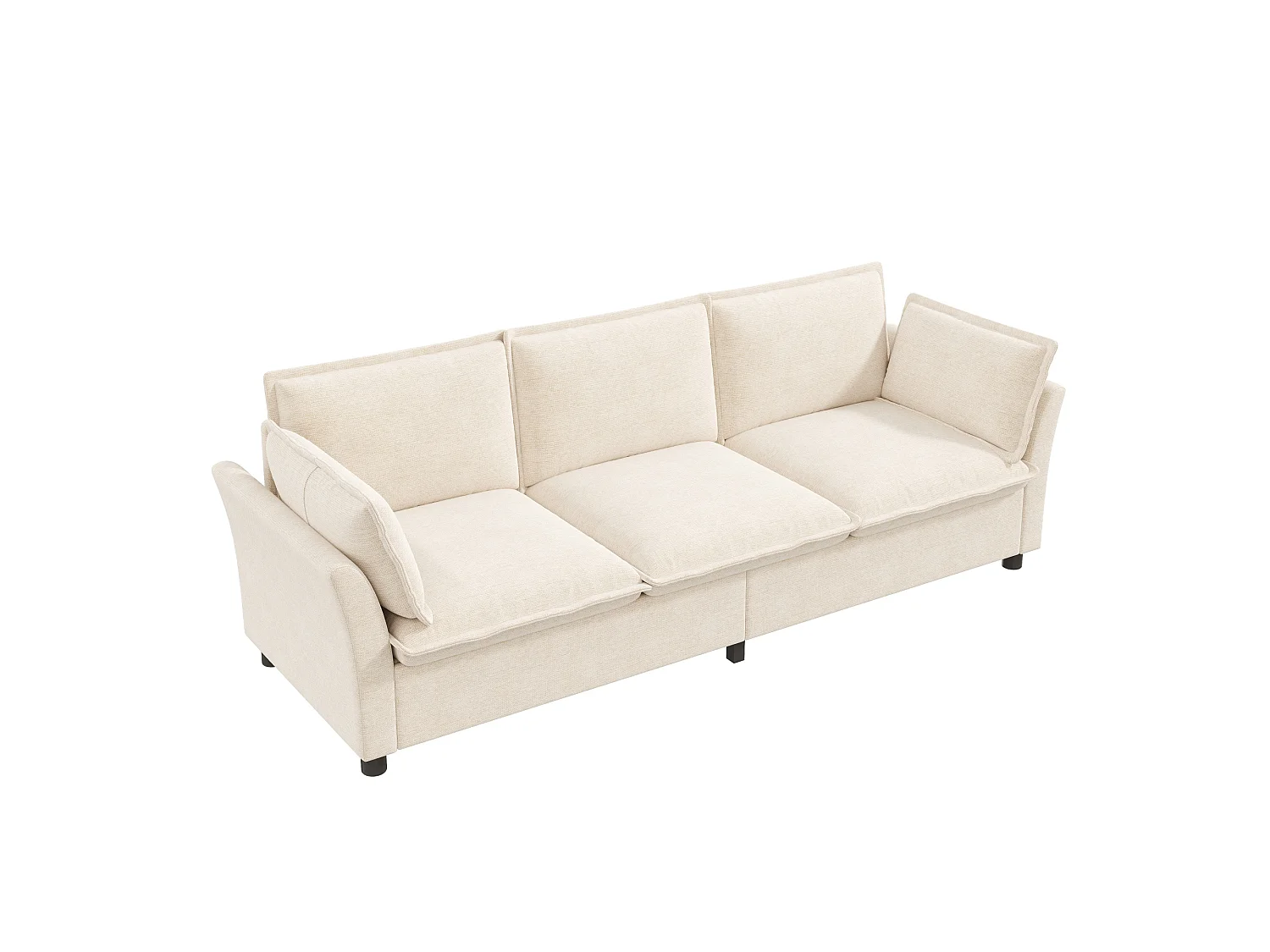 Canapé 3 places en tissu chenille beige