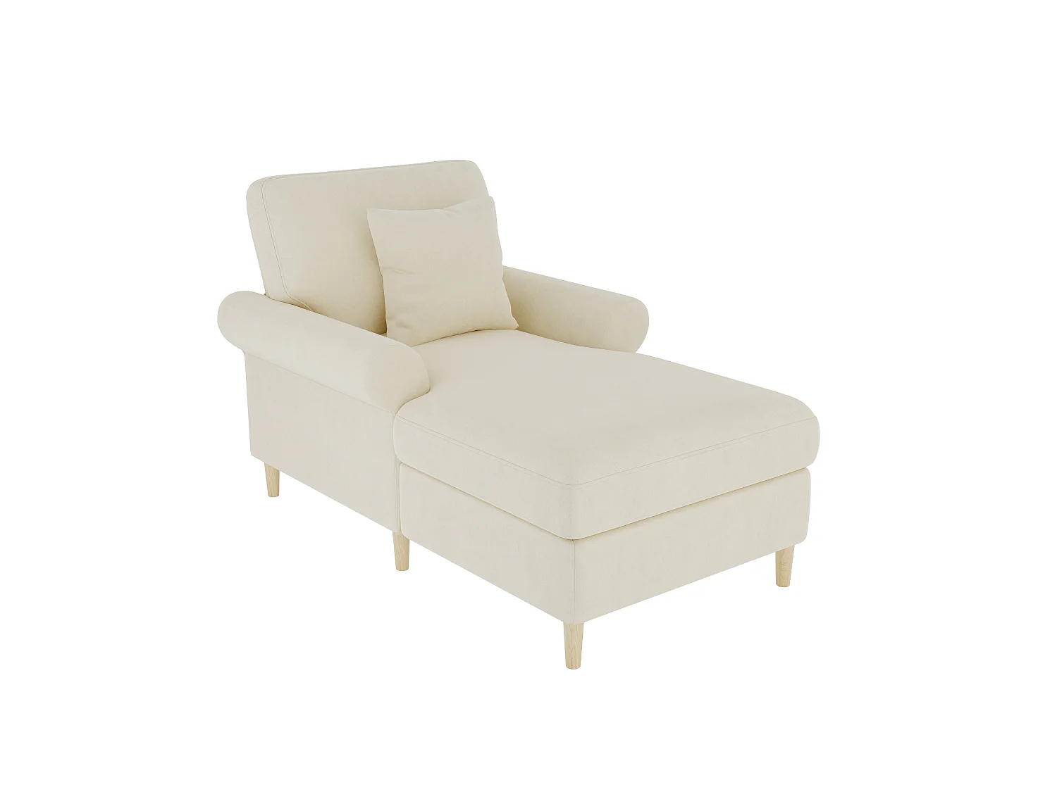 Gevoerde relaxfauteuil, opvouwbare ligstoel, bekleding van fluweel, geschikt voor de woonkamer en de slaapkamer, beige