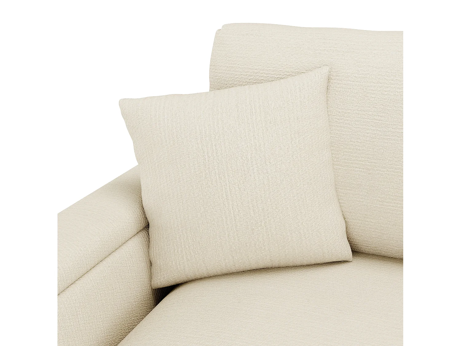 Canapé 3 places avec rangement en tissu chenille beige