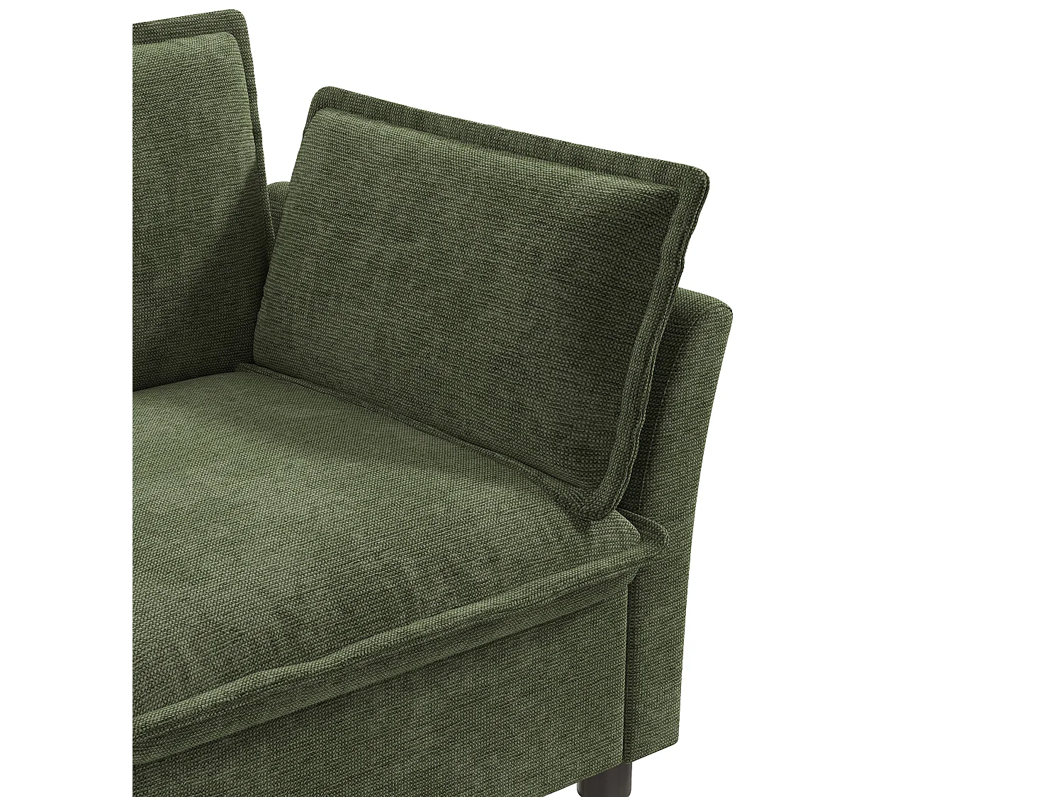 Bankenset, vrij samen te stellen, van chenille-stof, bestaande uit een 3-zitsbank + 2 fauteuils, inclusief kussens, groen