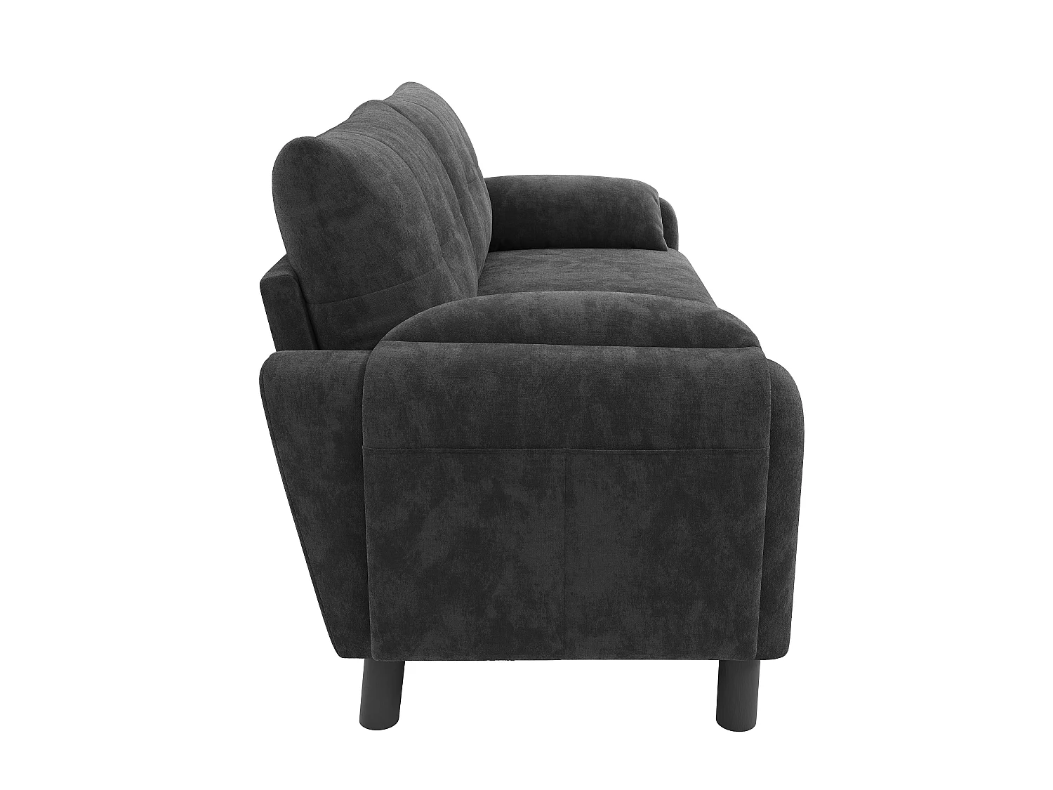 Sofá de dos plazas, de tejido de chenilla, con cojines mullidos, ideal para el salón, el dormitorio o pisos pequeños, gris