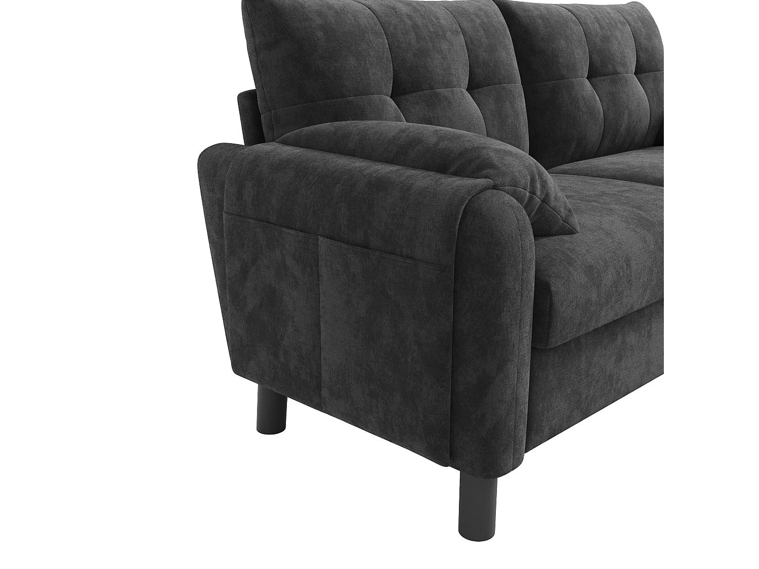Sofá de dos plazas, de tejido de chenilla, con cojines mullidos, ideal para el salón, el dormitorio o pisos pequeños, gris