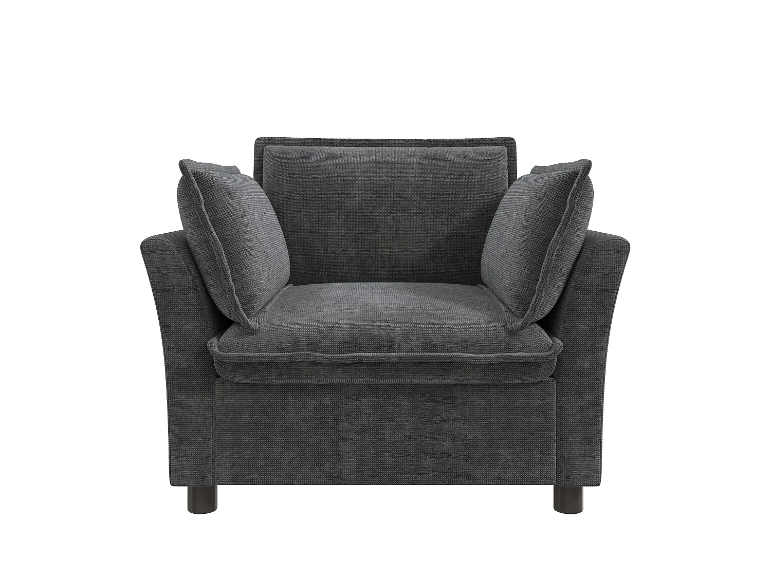 Bankenset van chenille-fluweel: 3-zitsbank + 2-zitsbank + fauteuil, inclusief kussens, grijs