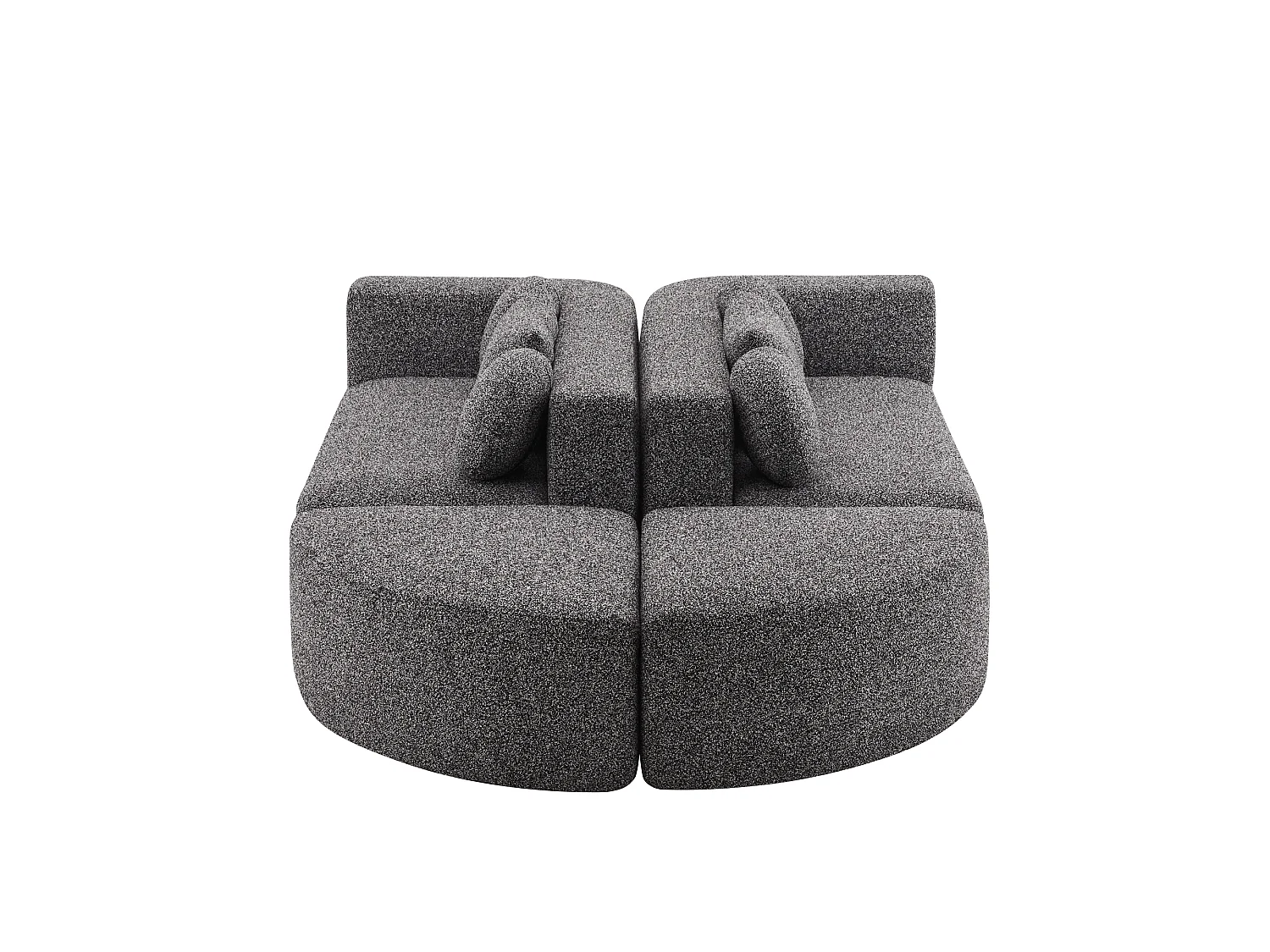 Modulaire slaapbank, volledig opklapbare ‘Cloud’-bank, chenille-stof, gebruiksklaar, zwart