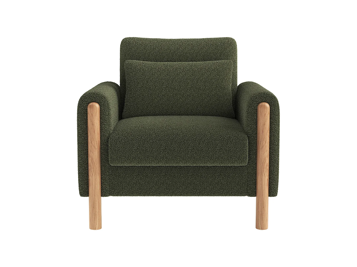 Fauteuil moderne, doté d'un coussin d'assise épais et d'un rembourrage moelleux, adapté au salon, au bureau ou à la chambre à coucher, vert