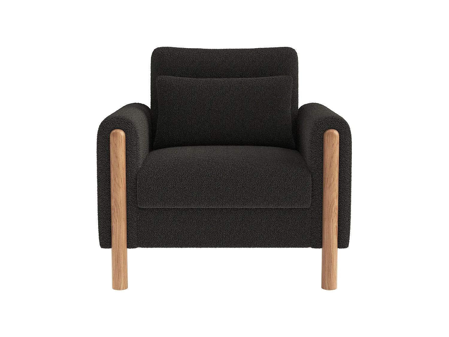 Fauteuil moderne, doté d'un coussin d'assise épais et d'un rembourrage moelleux, adapté au salon, au bureau ou à la chambre à coucher, gris foncé