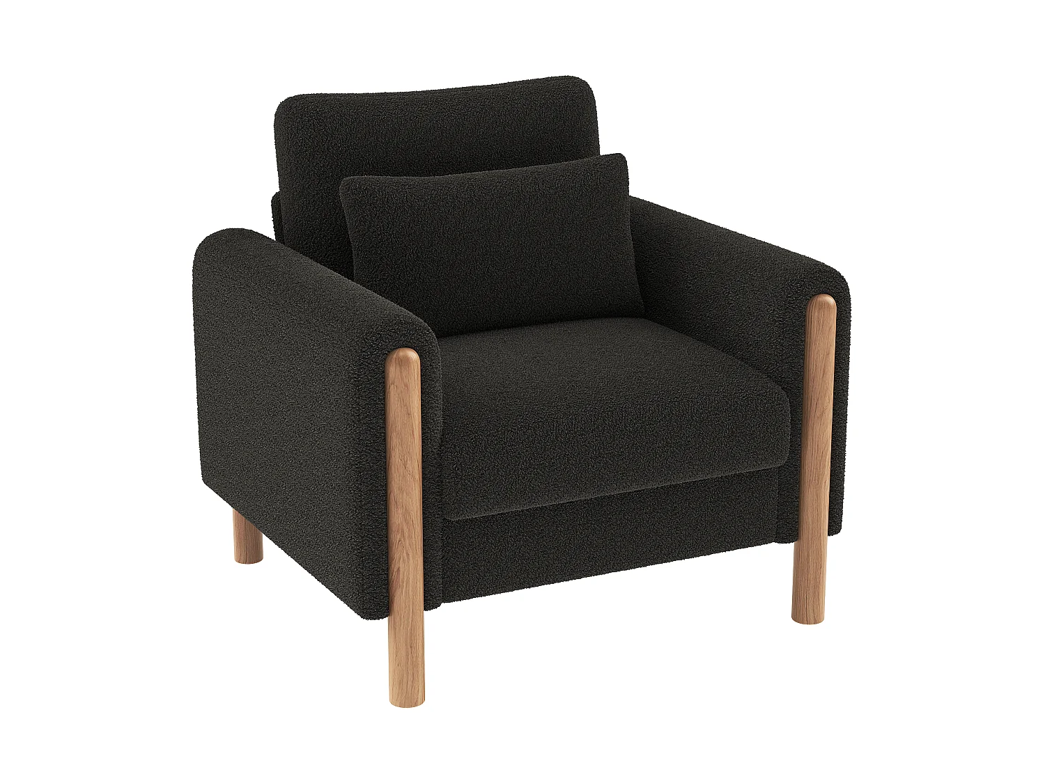 Fauteuil moderne, doté d'un coussin d'assise épais et d'un rembourrage moelleux, adapté au salon, au bureau ou à la chambre à coucher, gris foncé