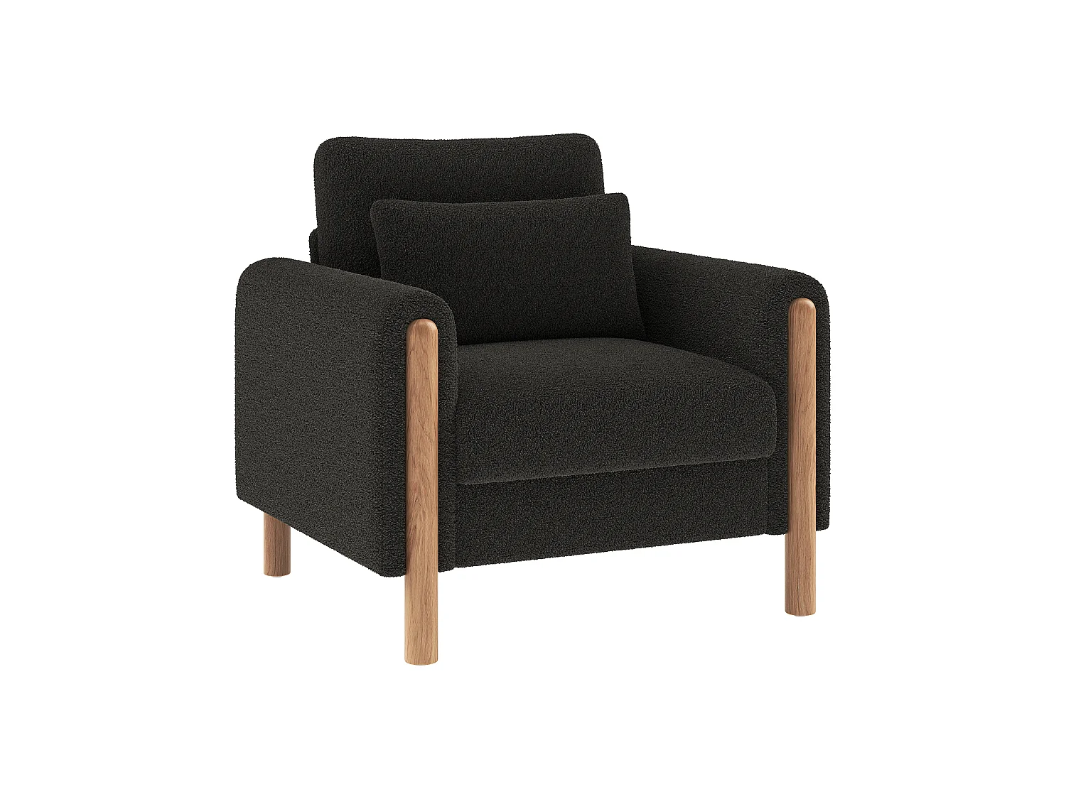 Fauteuil moderne, doté d'un coussin d'assise épais et d'un rembourrage moelleux, adapté au salon, au bureau ou à la chambre à coucher, gris foncé