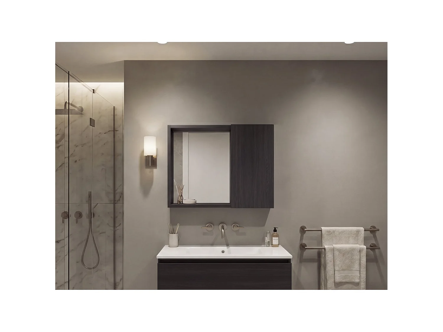 Botiquín para Baño con Espejo TuHome Alessi 40,3 x 50,5 x 12,6 cm