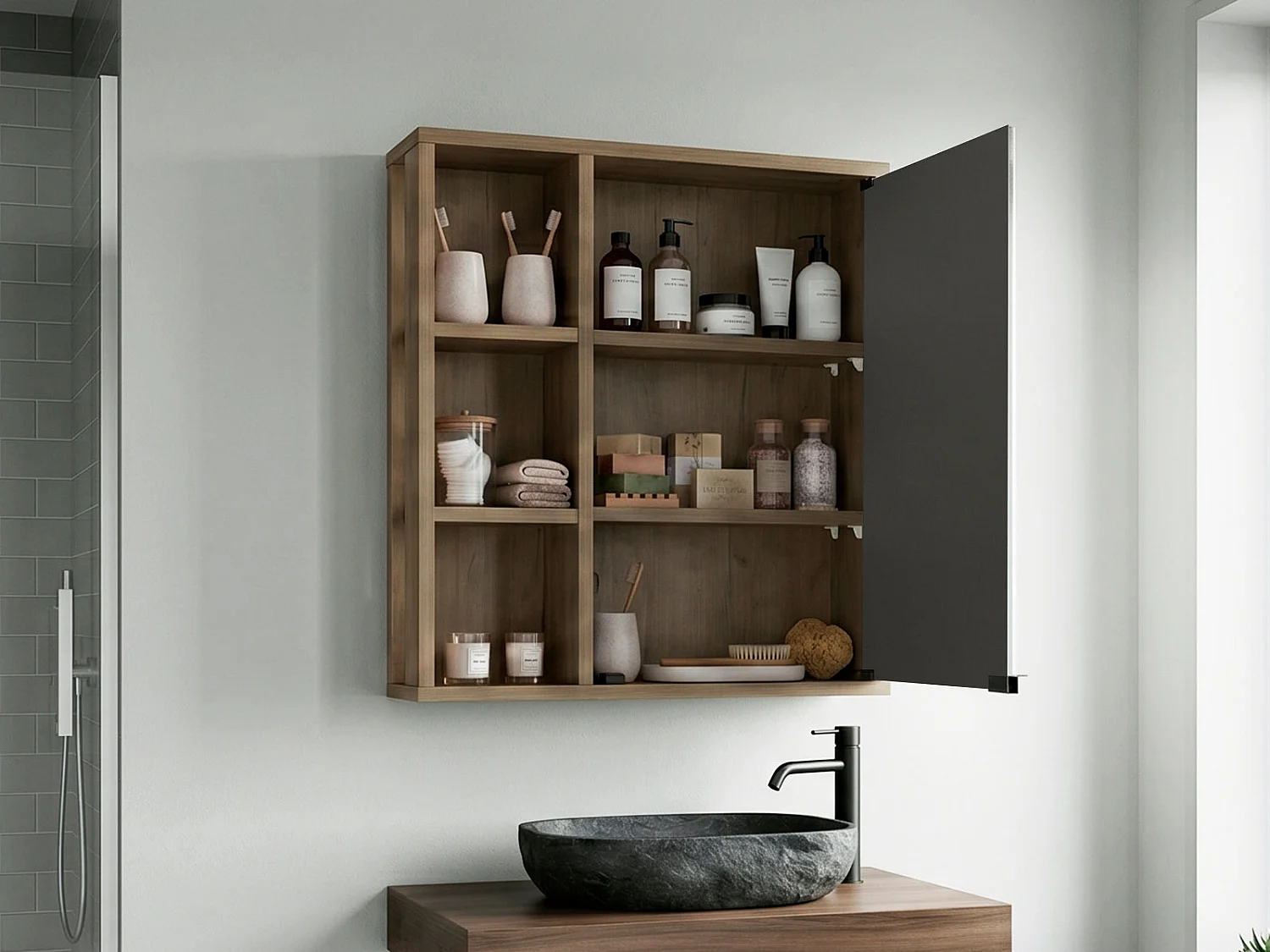 Botiquín de Baño con Repisa TuHome Berkel 60 x 50 x 14,8 cm