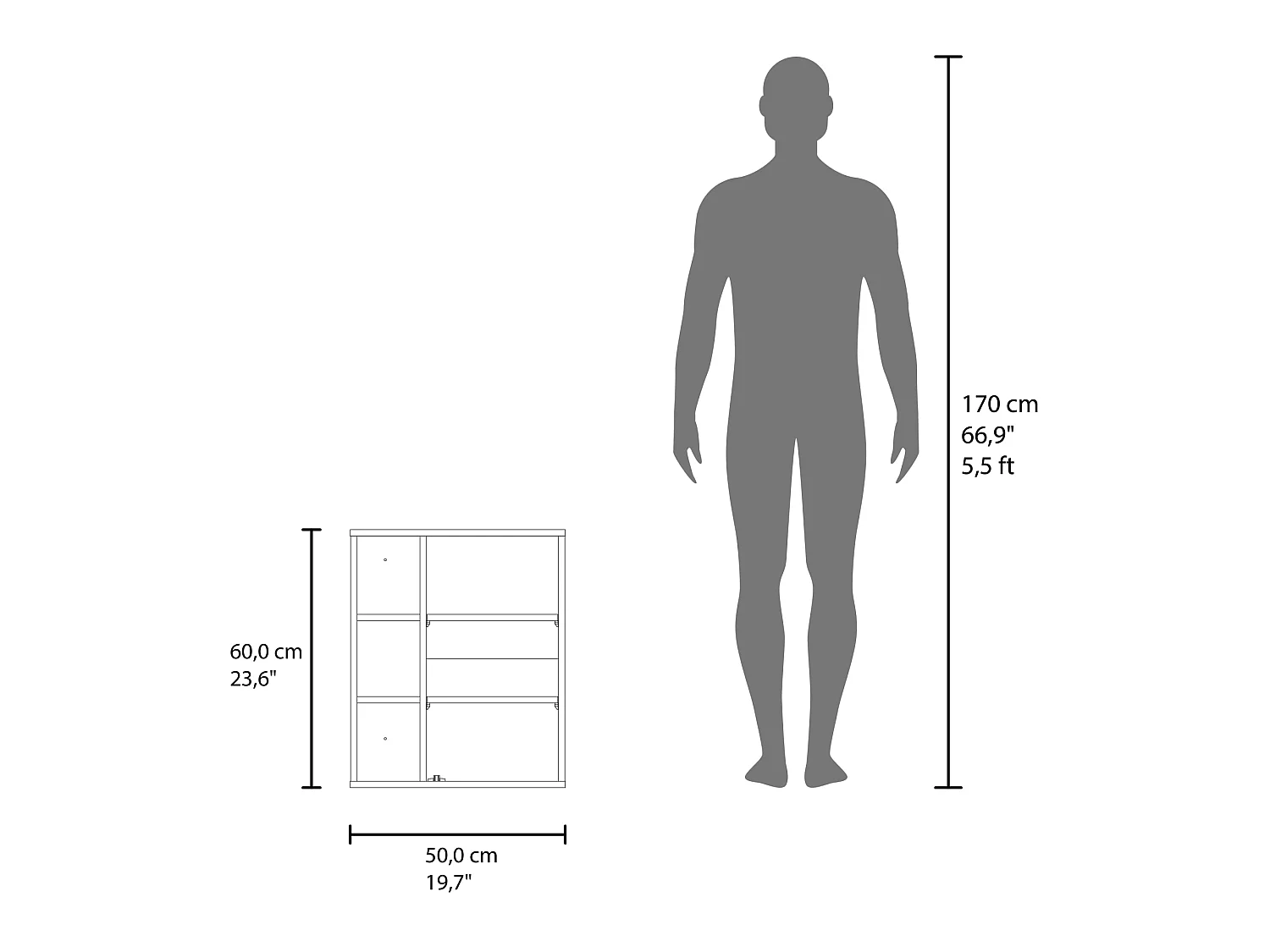 Botiquín de Baño con Repisa TuHome Berkel 60 x 50 x 14,8 cm