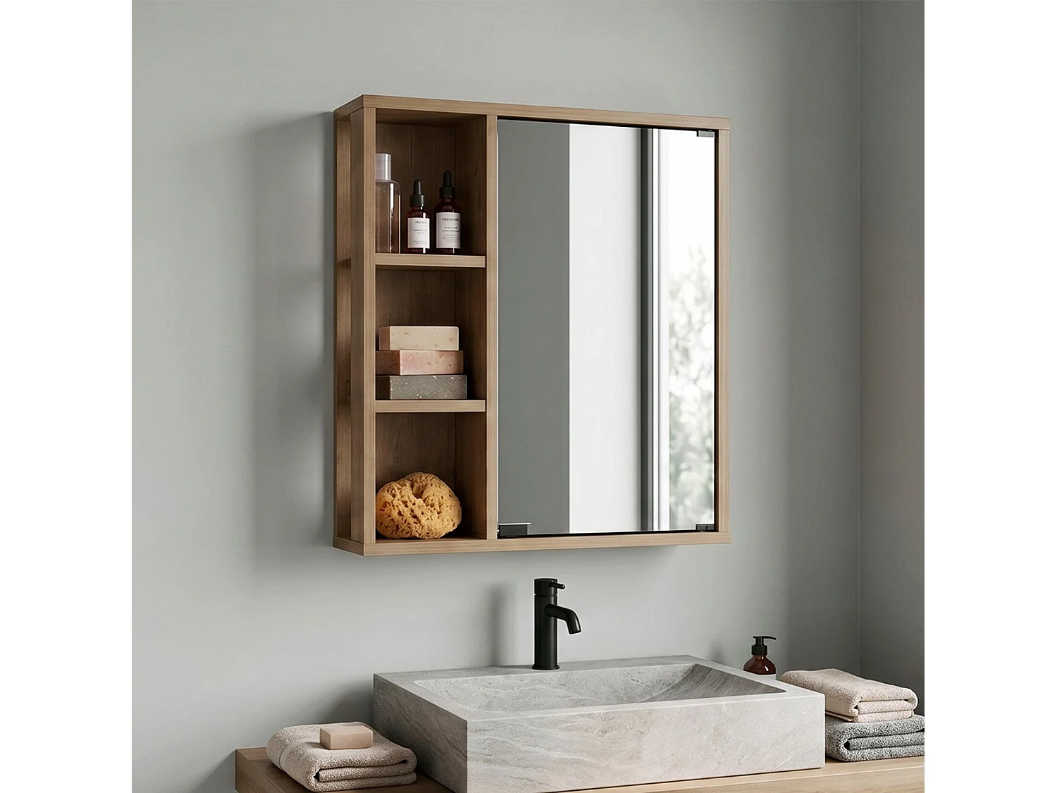Mobiletto da Bagno con Ripiano TuHome Berkel 60 x 50 x 14,8 cm