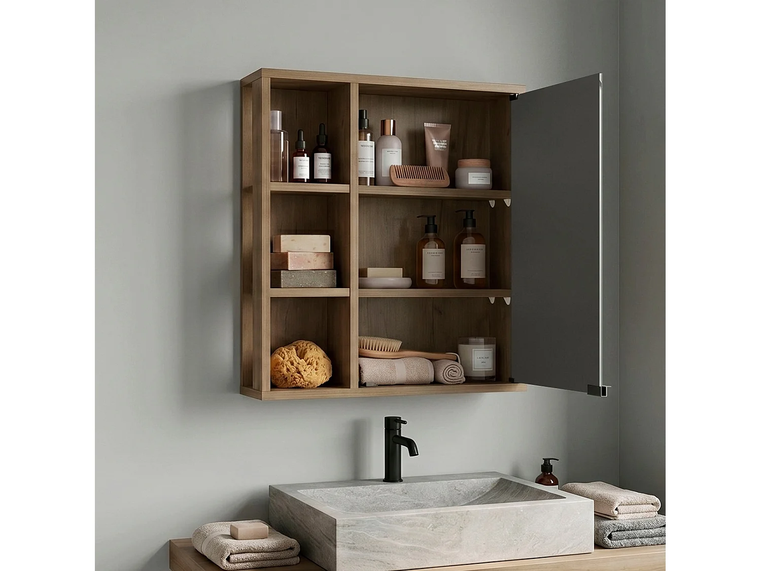 Mobiletto da Bagno con Ripiano TuHome Berkel 60 x 50 x 14,8 cm