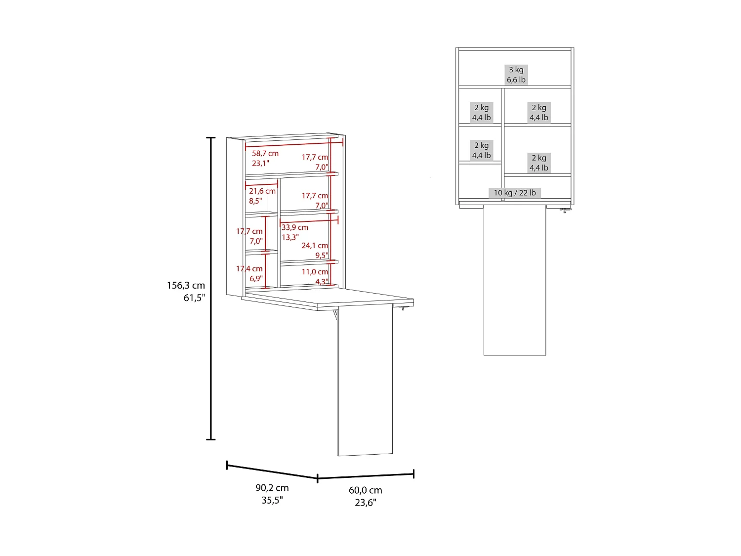Bar Plegable para Hogar TuHome Vatta 157,48 x 59,94 x 90,17 cm