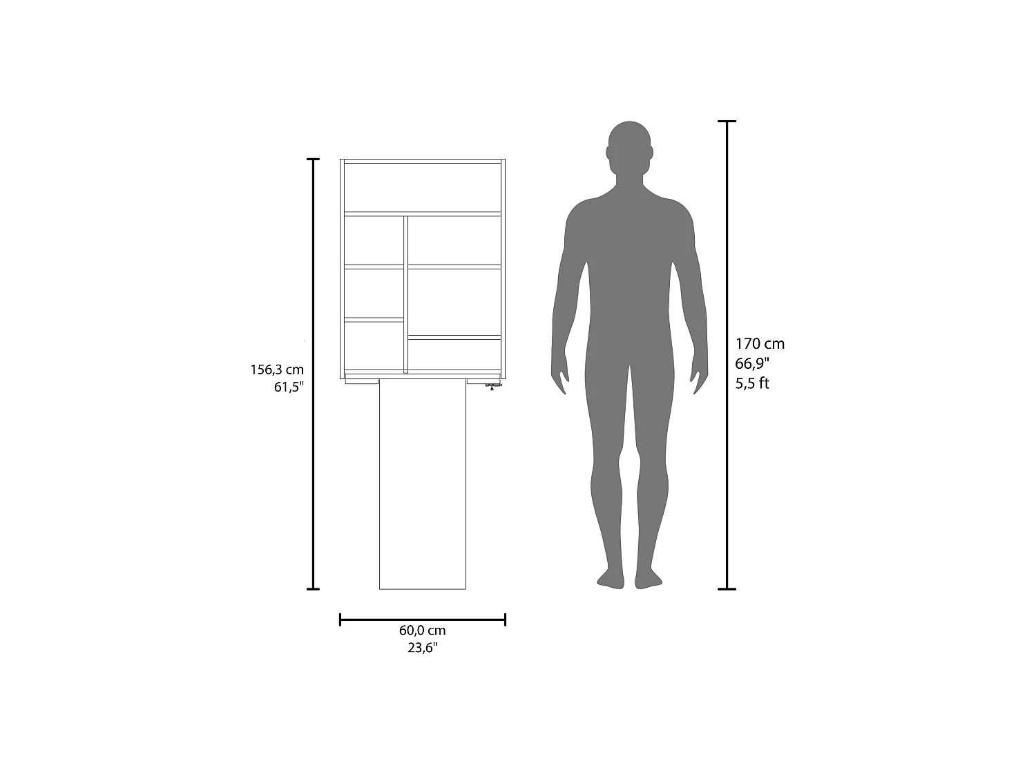 Bar Plegable para Hogar TuHome Vatta 157,48 x 59,94 x 90,17 cm
