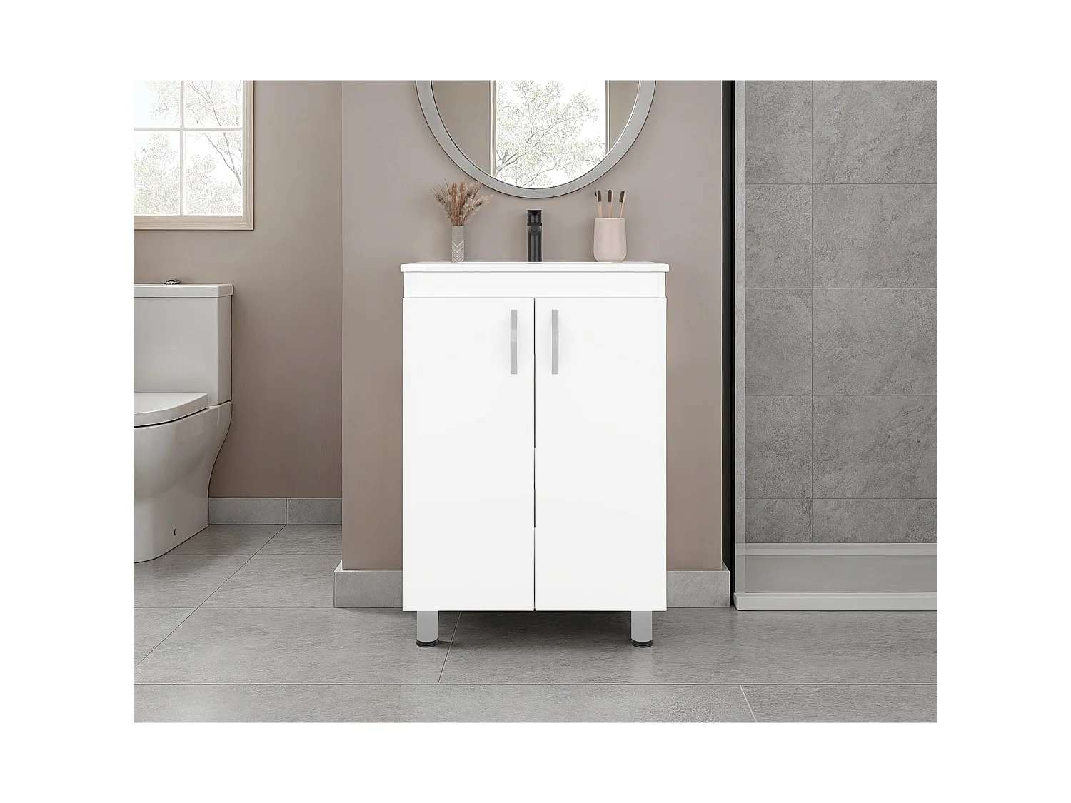 Lavadero con Gabinete TuHome Foster 88,9 x 59,94 x 59,94 cm