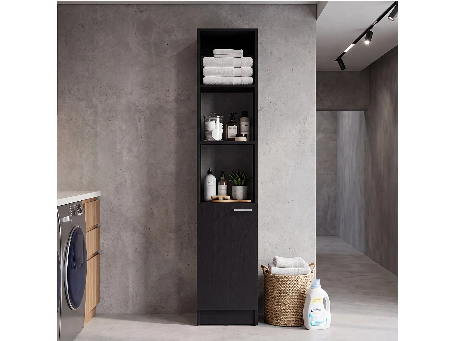 Colonne de salle de bain Parks de 180 cm, wengé