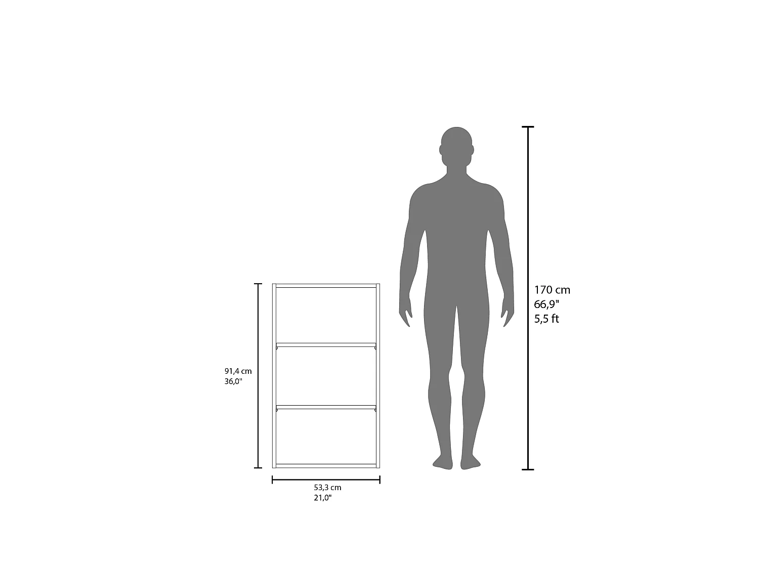 Gabinete de Pared Multiusos TuHome Wall W2136 91,44 x 53,34 x 30,48 cm