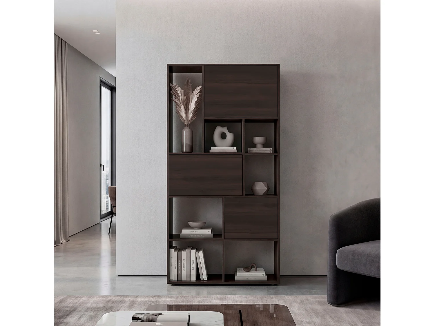 Estante Alta com Prateleiras TuHome Anya 182,2 x 92,4 x 30,2 cm