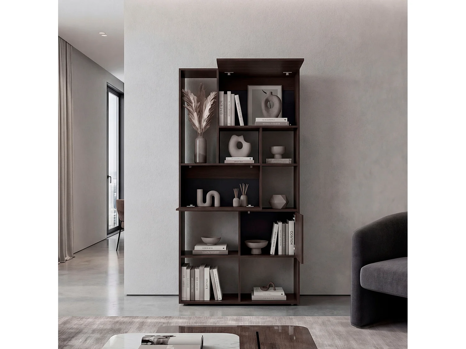 Estante Alta com Prateleiras TuHome Anya 182,2 x 92,4 x 30,2 cm