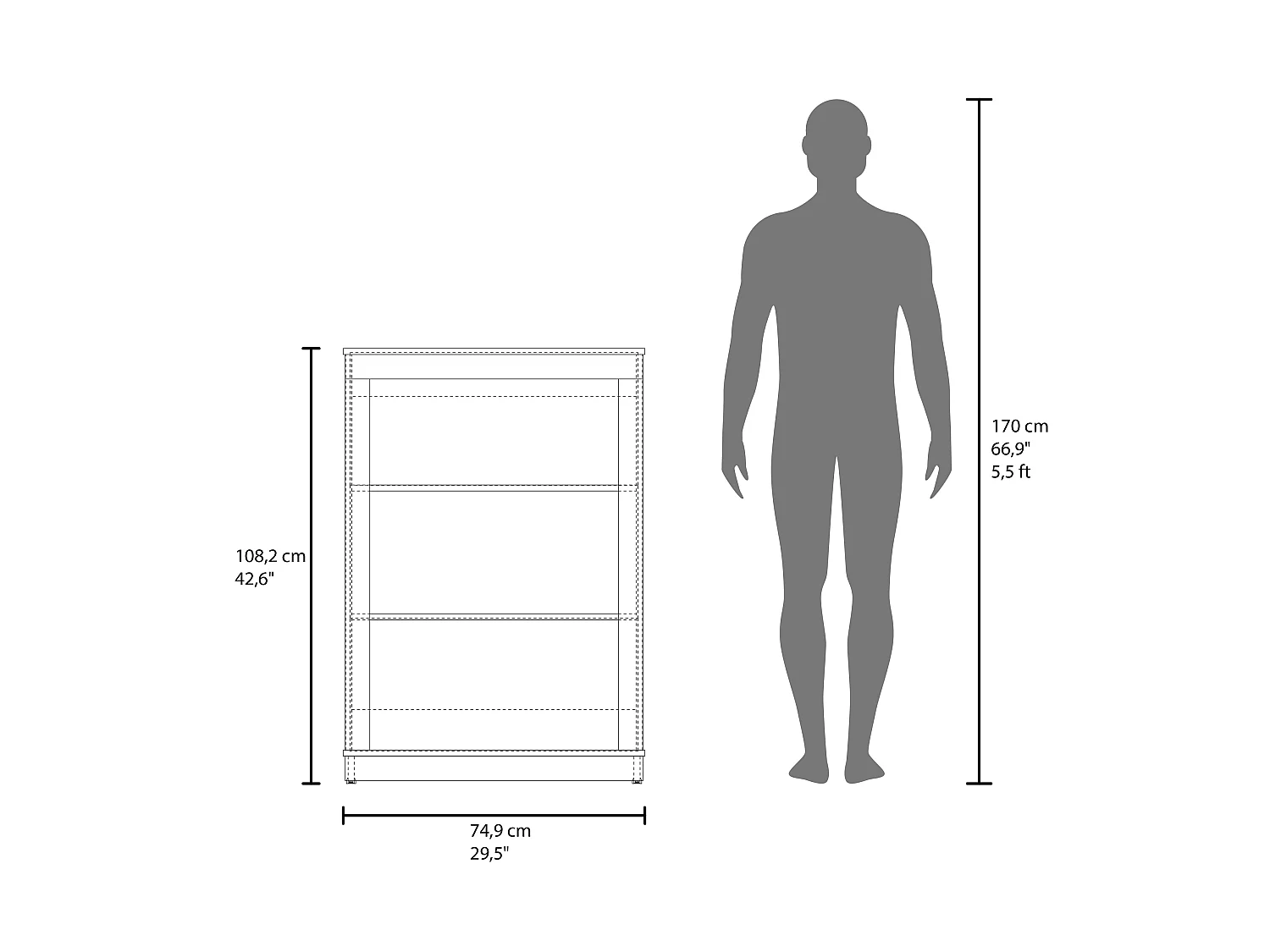 Estante Baixa Organizadora TuHome Classic 108,2 x 74,9 x 29,2 cm