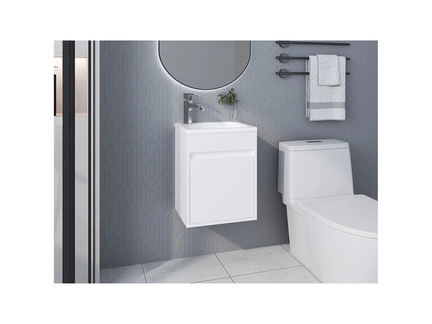 Gabinete Compacto para Banheiro TuHome Furman 48,26 x 39,62 x 32 cm