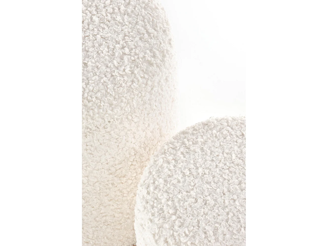 Ensemble de 2 poufs en tissu bouclé beige avec coffre de rangement OREL
