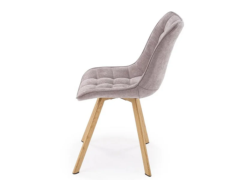 Chaise grise en tissu, pieds en métal style bois Liberta