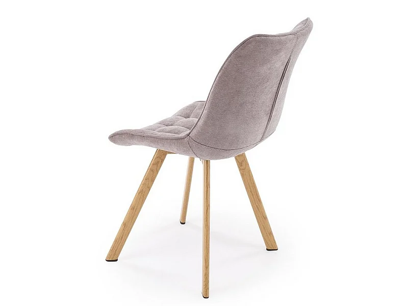 Chaise grise en tissu, pieds en métal style bois Liberta