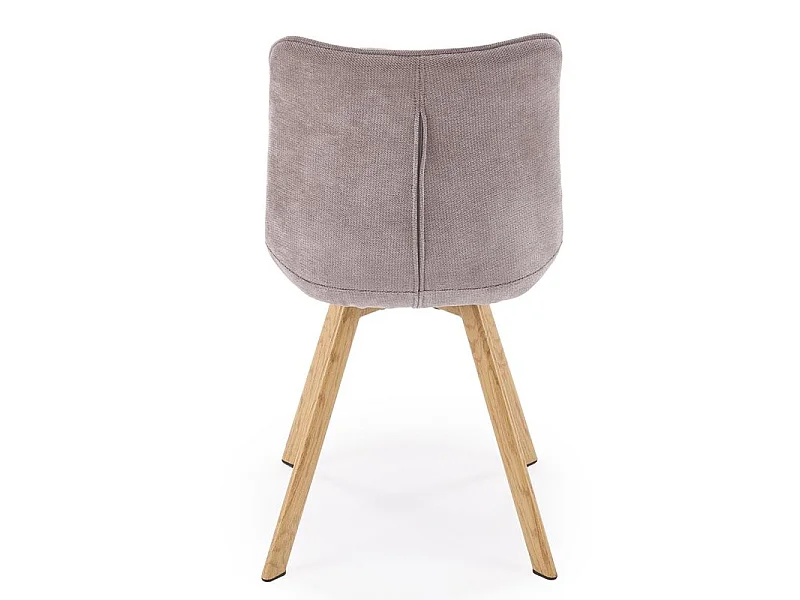 Chaise grise en tissu, pieds en métal style bois Liberta