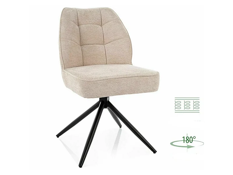 Chaise pivotante confort en tissu beige Tibal