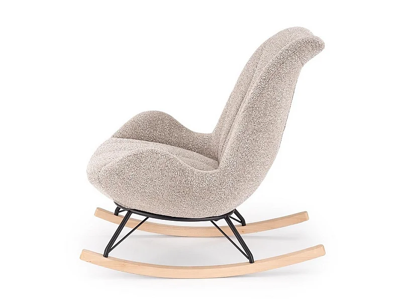 Fauteuil rocking chair beige style scandinave Helga